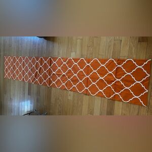 Pottery Barn Orange and White Table Runner
